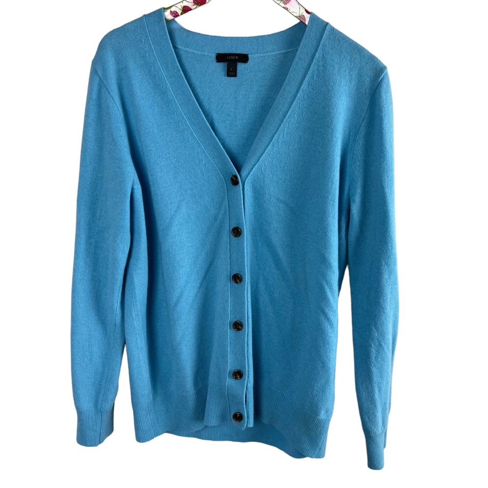 J Crew Womens Button Down Cardigan Wool Cashmere Soft Size L